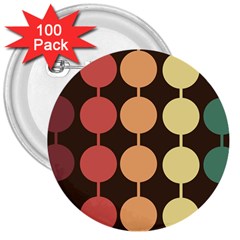 Pattern Circle Retro Design 3  Buttons (100 Pack) 