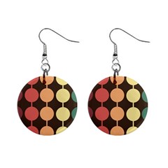 Pattern Circle Retro Design Mini Button Earrings