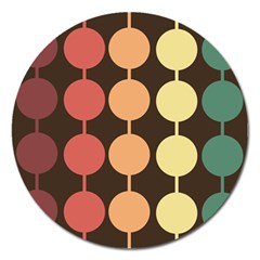 Pattern Circle Retro Design Magnet 5  (round)