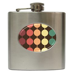 Pattern Circle Retro Design Hip Flask (6 Oz) by Loisa77