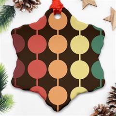 Pattern Circle Retro Design Snowflake Ornament (two Sides)