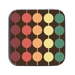 Pattern Circle Retro Design Square Metal Box (black) by Loisa77