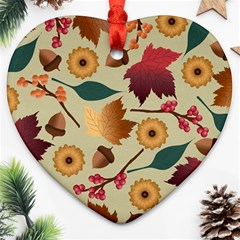 Autumn Leaves Autumn Colour Season Ornament (heart)