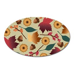 Autumn Leaves Autumn Colour Season Oval Magnet