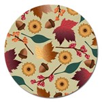 Autumn Leaves Autumn Colour Season Magnet 5  (Round) Front