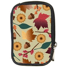 Autumn Leaves Autumn Colour Season Compact Camera Leather Case by Loisa77