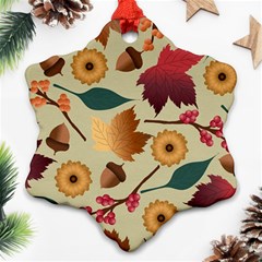 Autumn Leaves Autumn Colour Season Ornament (snowflake)