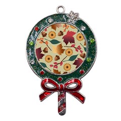 Autumn Leaves Autumn Colour Season Metal X mas Lollipop With Crystal Ornament by Loisa77