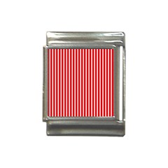 Strip Red White Pattern Italian Charm (13mm) by Loisa77