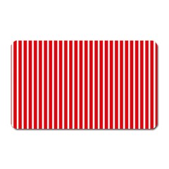 Strip Red White Pattern Magnet (rectangular) by Loisa77