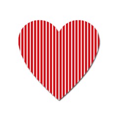 Strip Red White Pattern Heart Magnet by Loisa77