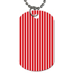 Strip Red White Pattern Dog Tag (one Side)