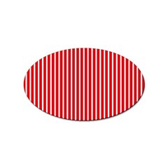 Strip Red White Pattern Sticker Oval (100 Pack) by Loisa77