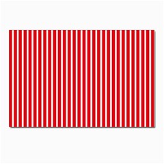 Strip Red White Pattern Postcards 5  X 7  (pkg Of 10) by Loisa77