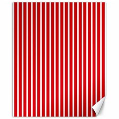 Strip Red White Pattern Canvas 16  X 20  by Loisa77