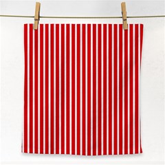 Strip Red White Pattern Face Towel by Loisa77