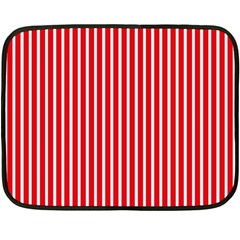 Strip Red White Pattern Two Sides Fleece Blanket (mini) by Loisa77