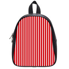 Strip Red White Pattern School Bag (small) by Loisa77