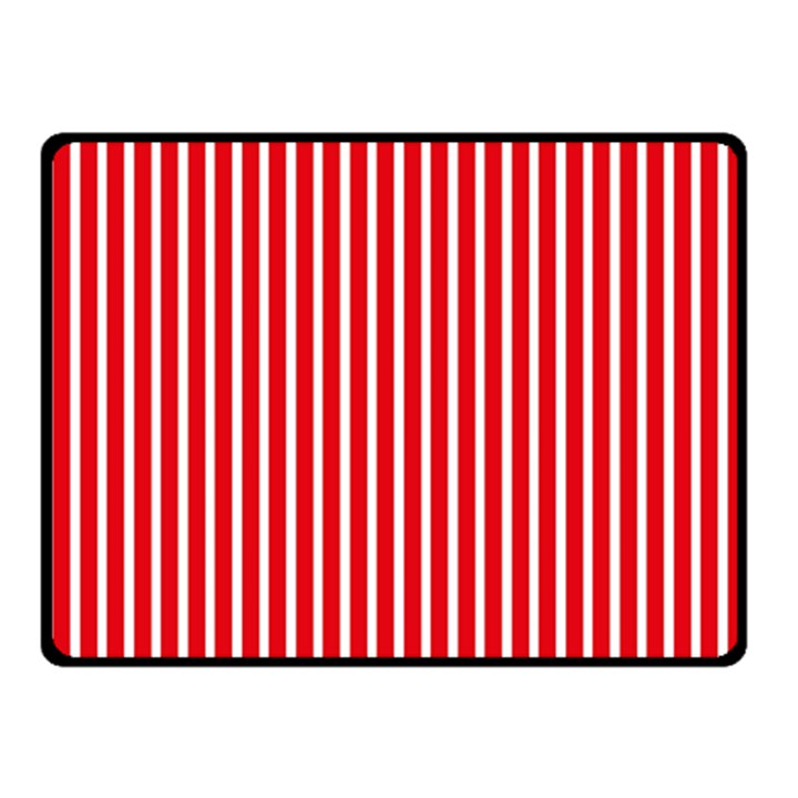 Strip Red White Pattern Fleece Blanket (Small)