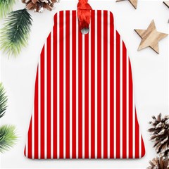 Strip Red White Pattern Bell Ornament (two Sides)