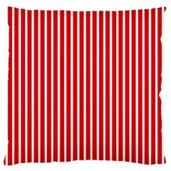 Strip Red White Pattern Standard Premium Plush Fleece Cushion Case (one Side) by Loisa77