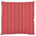 Strip Red White Pattern Large Premium Plush Fleece Cushion Case (Two Sides) Back