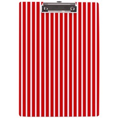 Strip Red White Pattern A4 Acrylic Clipboard by Loisa77