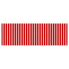 Strip Red White Pattern Banner And Sign 12  X 4  by Loisa77