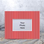 Strip Red White Pattern White Tabletop Photo Frame 4 x6  Front