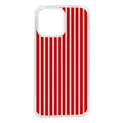 Strip Red White Pattern Iphone 14 Pro Max Tpu Uv Print Case by Loisa77