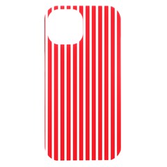 Strip Red White Pattern Iphone 15 Plus Black Uv Print Pc Hardshell Case by Loisa77