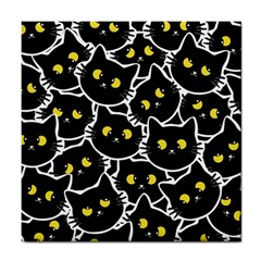 Cat Pattern Pet Drawing Eyes Tile Coaster by Loisa77