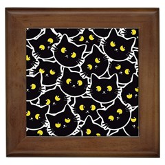 Cat Pattern Pet Drawing Eyes Framed Tile by Loisa77