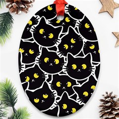 Cat Pattern Pet Drawing Eyes Ornament (oval)