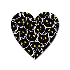 Cat Pattern Pet Drawing Eyes Heart Magnet by Loisa77