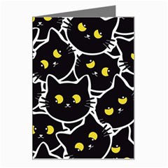 Cat Pattern Pet Drawing Eyes Greeting Card by Loisa77