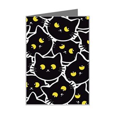 Cat Pattern Pet Drawing Eyes Mini Greeting Card by Loisa77