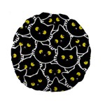 Cat Pattern Pet Drawing Eyes Standard 15  Premium Round Cushions Front