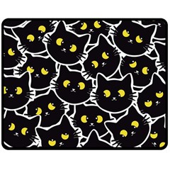 Cat Pattern Pet Drawing Eyes Two Sides Fleece Blanket (medium) by Loisa77