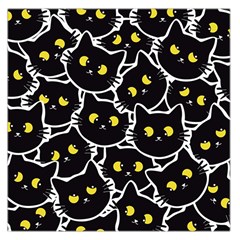 Cat Pattern Pet Drawing Eyes Square Satin Scarf (36  X 36 ) by Loisa77