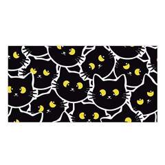 Cat Pattern Pet Drawing Eyes Satin Shawl 45  X 80  by Loisa77