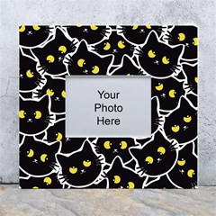 Cat Pattern Pet Drawing Eyes White Wall Photo Frame 5  X 7  by Loisa77