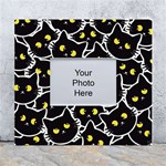 Cat Pattern Pet Drawing Eyes White Wall Photo Frame 5  x 7  Front