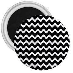 Wave Pattern Wavy Halftone 3  Magnets by Loisa77