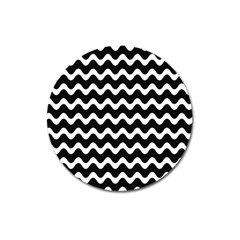 Wave Pattern Wavy Halftone Magnet 3  (round)