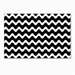 Wave Pattern Wavy Halftone Postcards 5  X 7  (pkg Of 10) by Loisa77