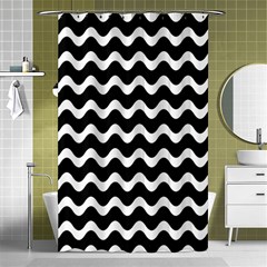 Wave Pattern Wavy Halftone Shower Curtain 48  X 72  (small) 