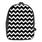 Wave Pattern Wavy Halftone School Bag (XL) Front