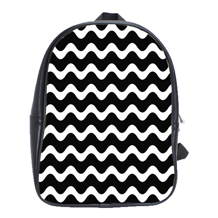 Wave Pattern Wavy Halftone School Bag (XL)