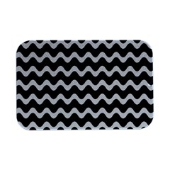 Wave Pattern Wavy Halftone Open Lid Metal Box (silver)   by Loisa77